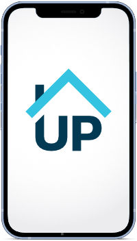 Image of the Up Estates landlord portal website on iPhone